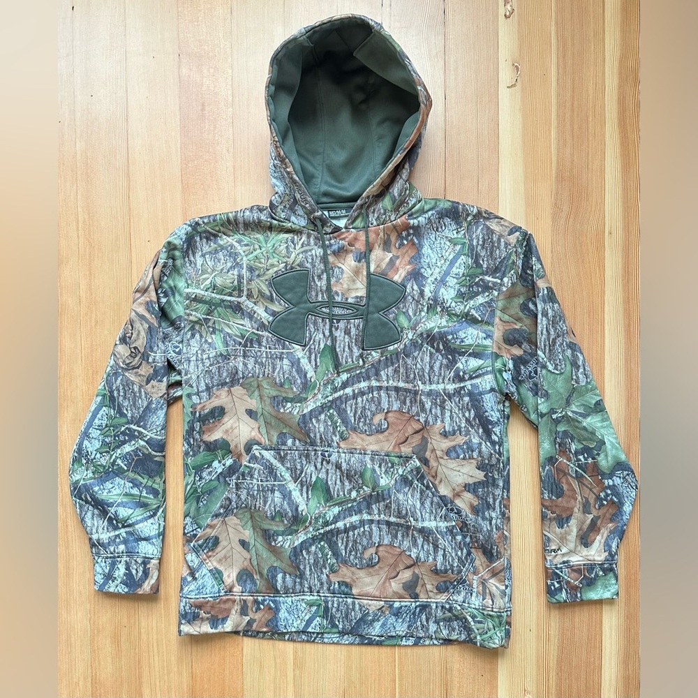 Under Armour Camo Hoodie Mosey Oak Obsession Mens M Loose